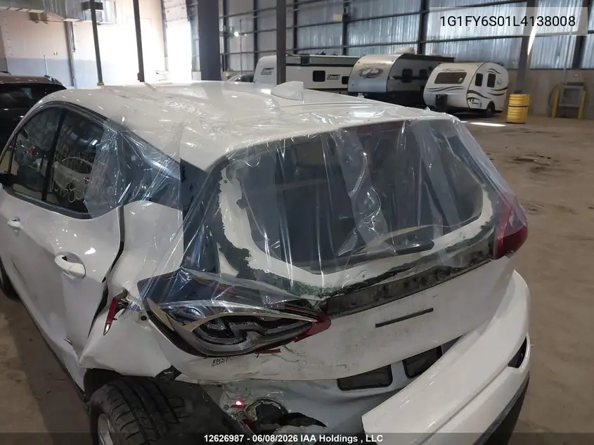 2020 Chevrolet Bolt Ev Lt VIN: 1G1FY6S01L4138008 Lot: 12626987