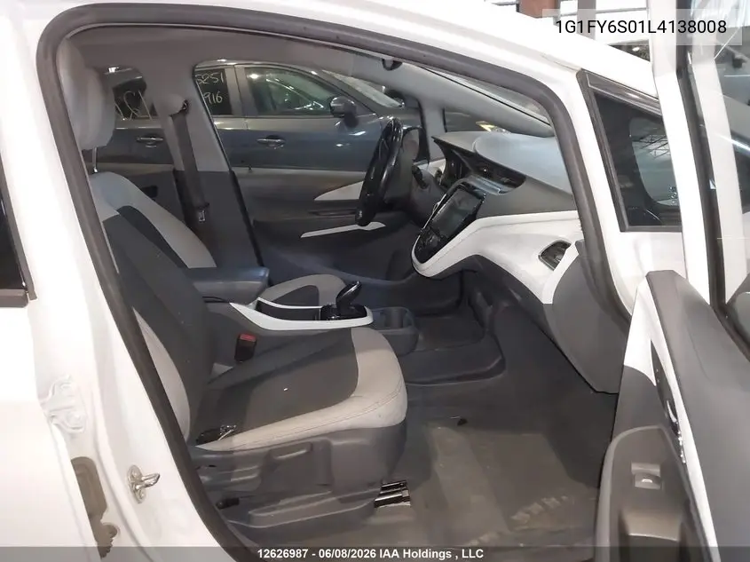 2020 Chevrolet Bolt Ev Lt VIN: 1G1FY6S01L4138008 Lot: 12626987