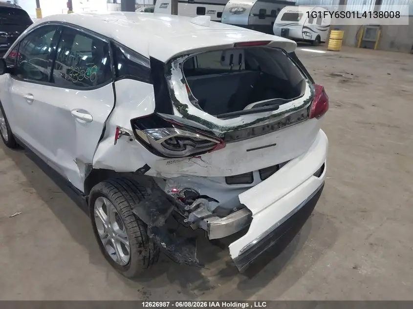 2020 Chevrolet Bolt Ev Lt VIN: 1G1FY6S01L4138008 Lot: 12626987