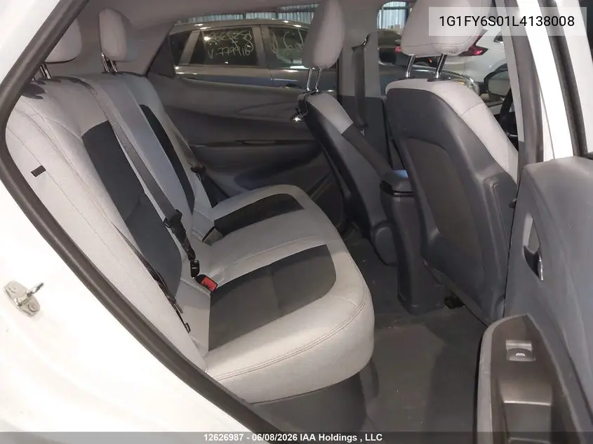 2020 Chevrolet Bolt Ev Lt VIN: 1G1FY6S01L4138008 Lot: 12626987