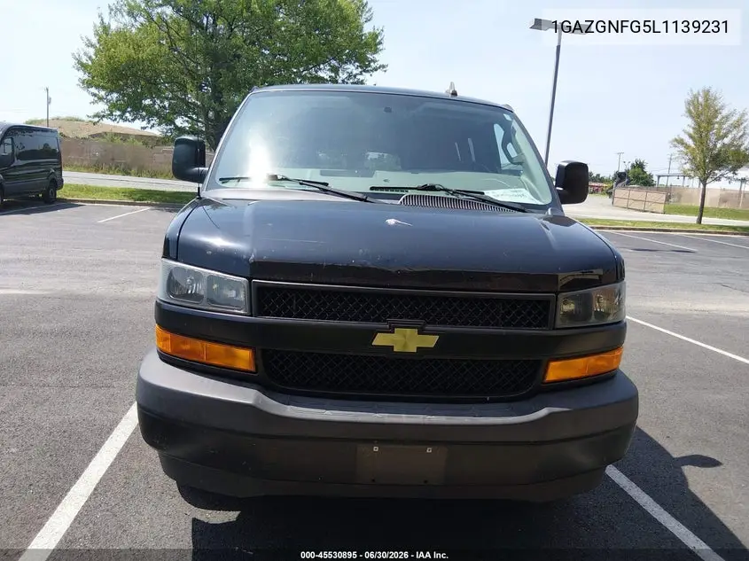 2020 Chevrolet Express Passenger Rwd 3500 Extended Wheelbase Ls VIN: 1GAZGNFG5L1139231 Lot: 45530895