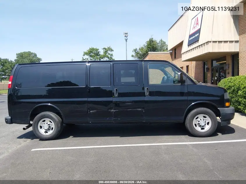2020 Chevrolet Express Passenger Rwd 3500 Extended Wheelbase Ls VIN: 1GAZGNFG5L1139231 Lot: 45530895