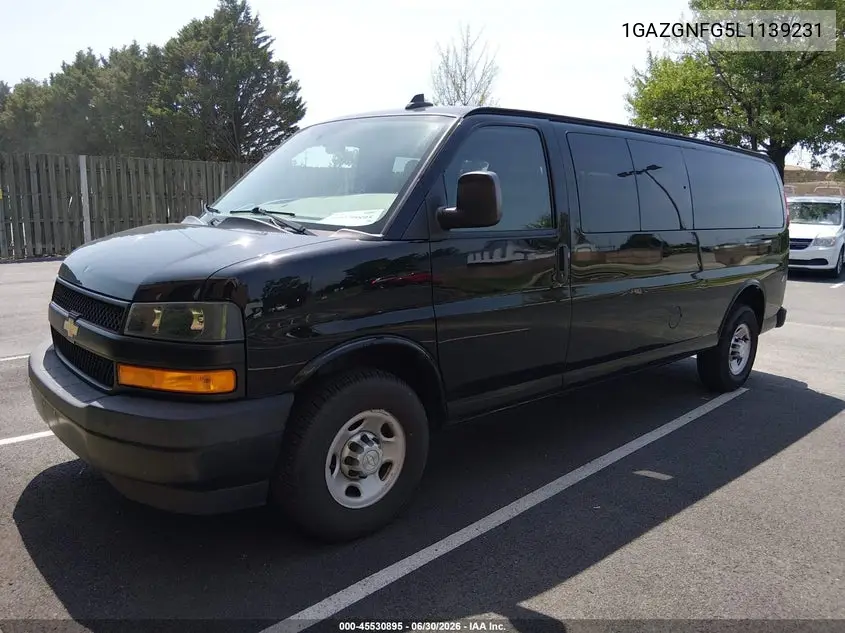 2020 Chevrolet Express Passenger Rwd 3500 Extended Wheelbase Ls VIN: 1GAZGNFG5L1139231 Lot: 45530895