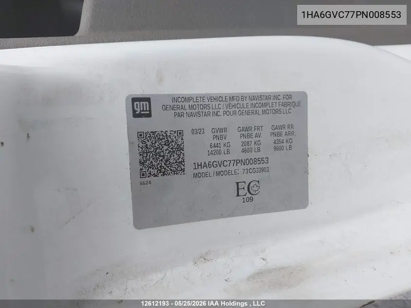 2023 Chevrolet Express G4500 VIN: 1HA6GVC77PN008553 Lot: 12612193