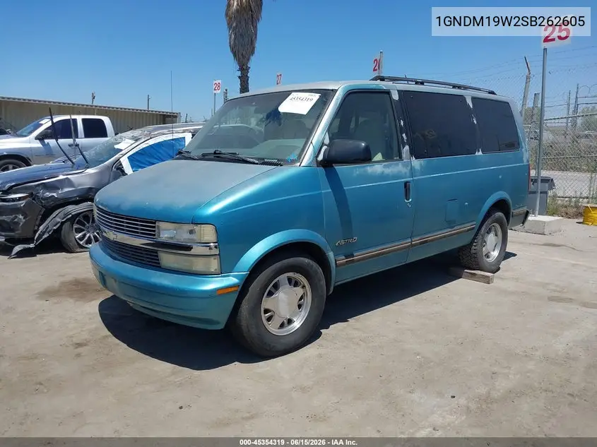 1995 Chevrolet Astro VIN: 1GNDM19W2SB262605 Lot: 45354319