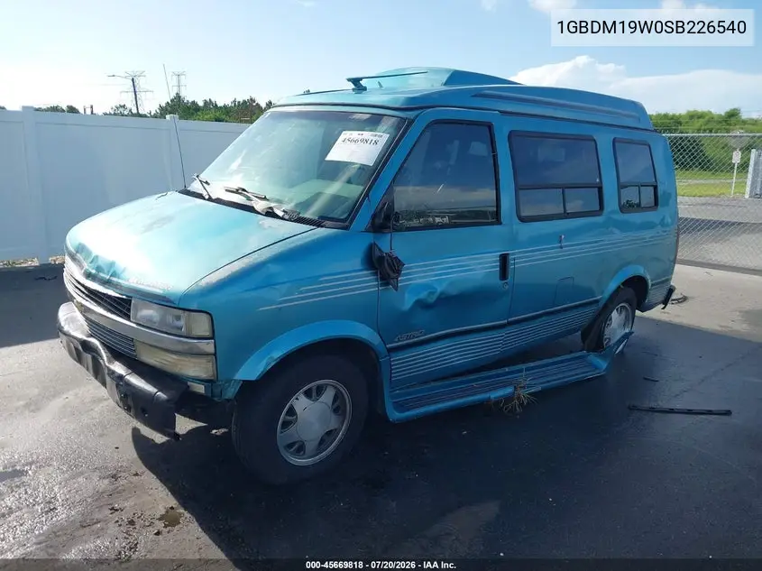 1995 Chevrolet Astro VIN: 1GBDM19W0SB226540 Lot: 45669818