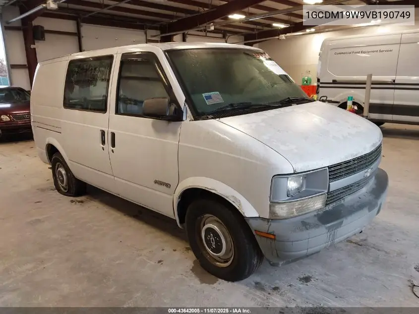 1997 Chevrolet Astro VIN: 1GCDM19W9VB190749 Lot: 43642005