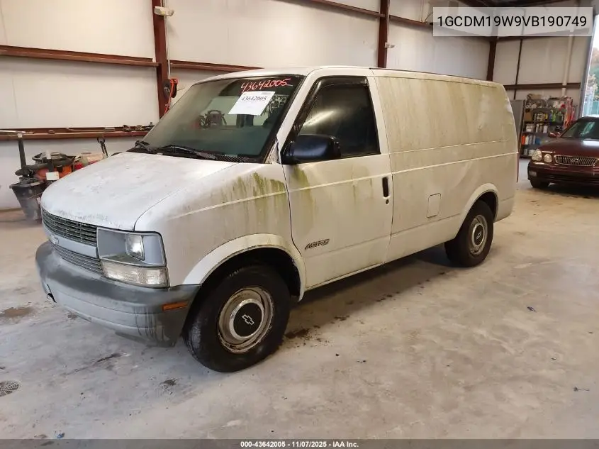 1997 Chevrolet Astro VIN: 1GCDM19W9VB190749 Lot: 43642005
