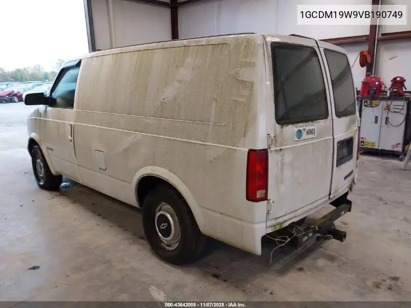 1997 Chevrolet Astro VIN: 1GCDM19W9VB190749 Lot: 43642005