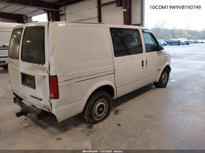1997 Chevrolet Astro VIN: 1GCDM19W9VB190749 Lot: 43642005
