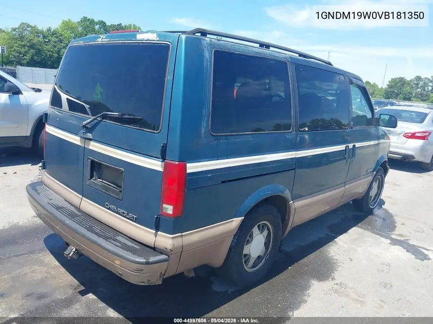 1997 Chevrolet Astro Ls Cmi VIN: 1GNDM19W0VB181350 Lot: 44997606