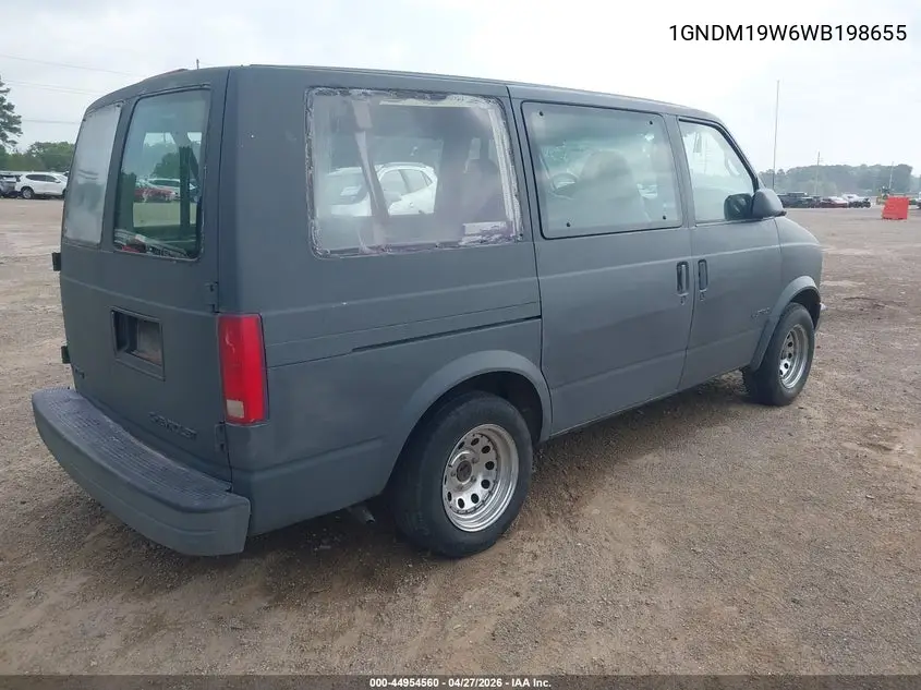1998 Chevrolet Astro VIN: 1GNDM19W6WB198655 Lot: 44954560