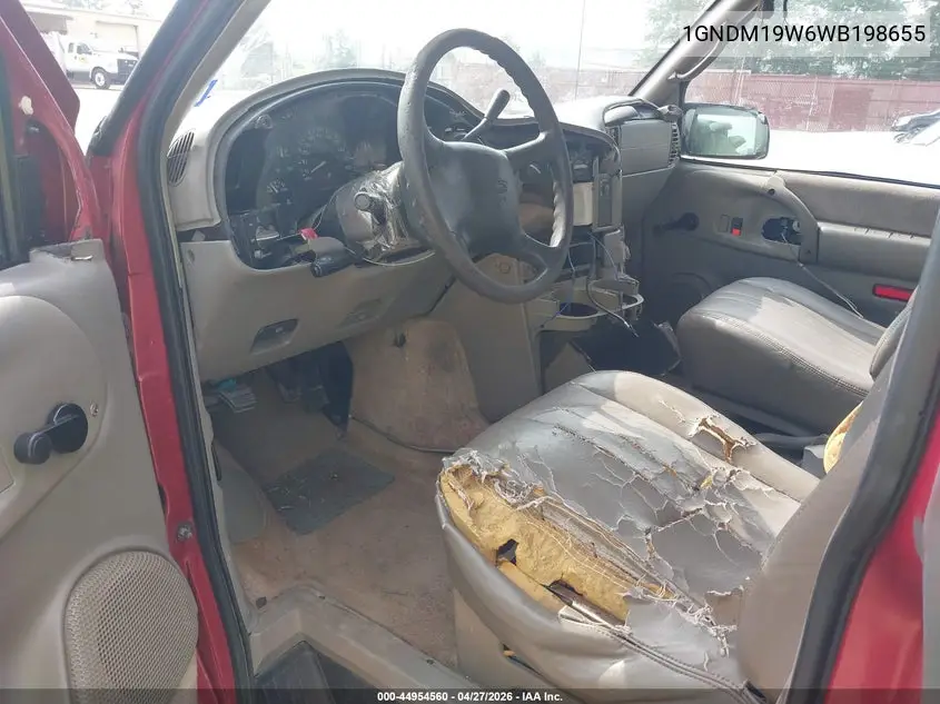 1998 Chevrolet Astro VIN: 1GNDM19W6WB198655 Lot: 44954560