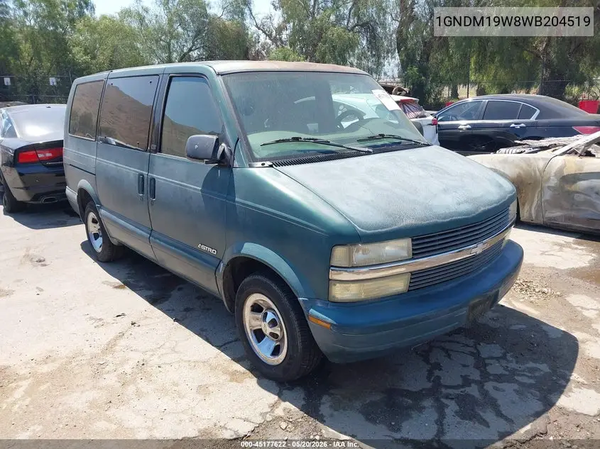 1998 Chevrolet Astro VIN: 1GNDM19W8WB204519 Lot: 45177622