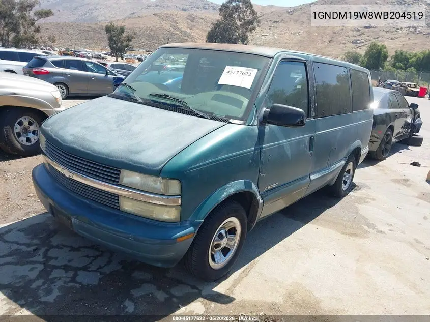 1998 Chevrolet Astro VIN: 1GNDM19W8WB204519 Lot: 45177622