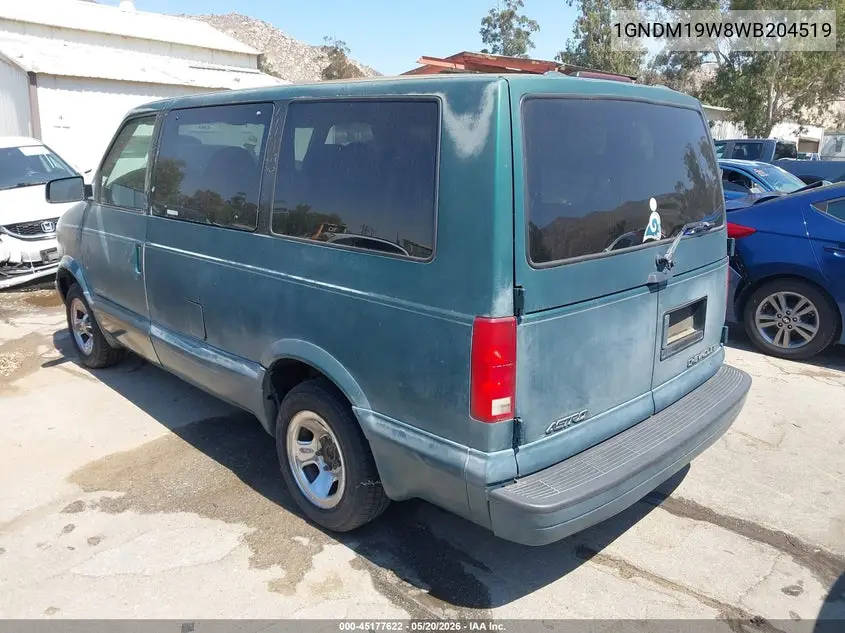 1998 Chevrolet Astro VIN: 1GNDM19W8WB204519 Lot: 45177622