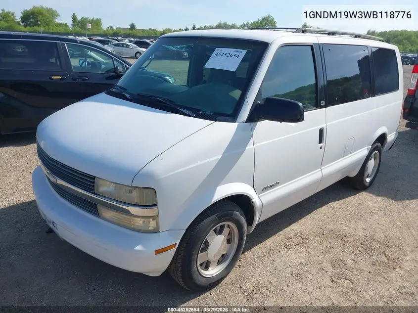 1998 Chevrolet Astro VIN: 1GNDM19W3WB118776 Lot: 45252654