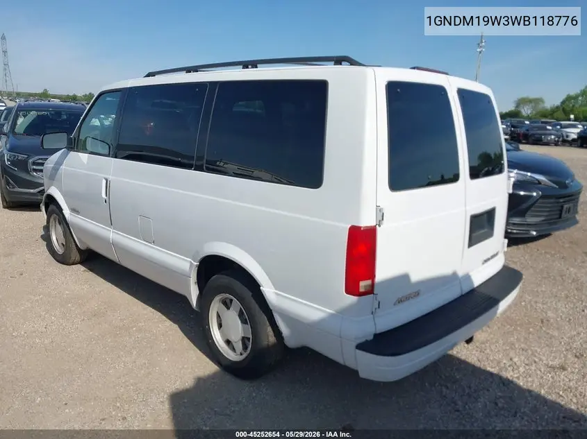 1998 Chevrolet Astro VIN: 1GNDM19W3WB118776 Lot: 45252654