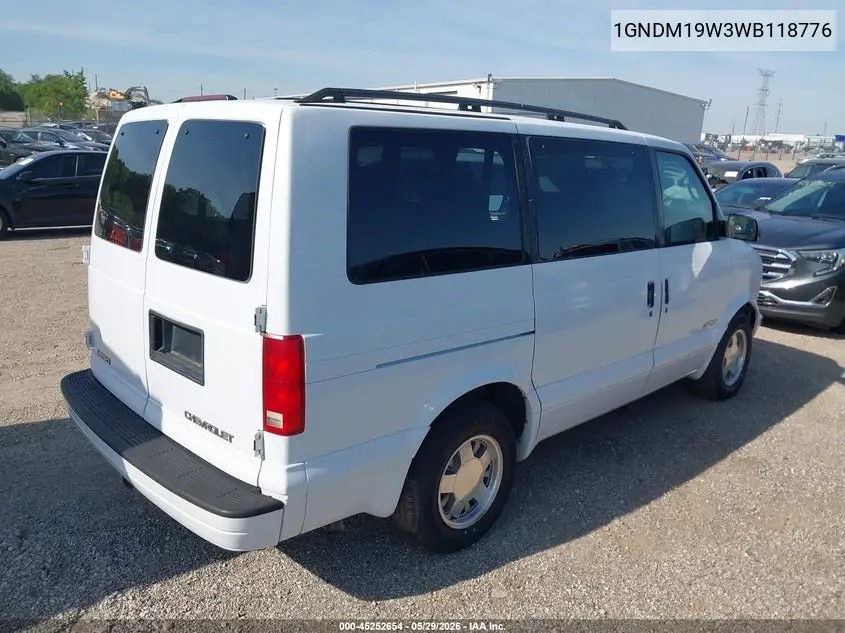 1998 Chevrolet Astro VIN: 1GNDM19W3WB118776 Lot: 45252654