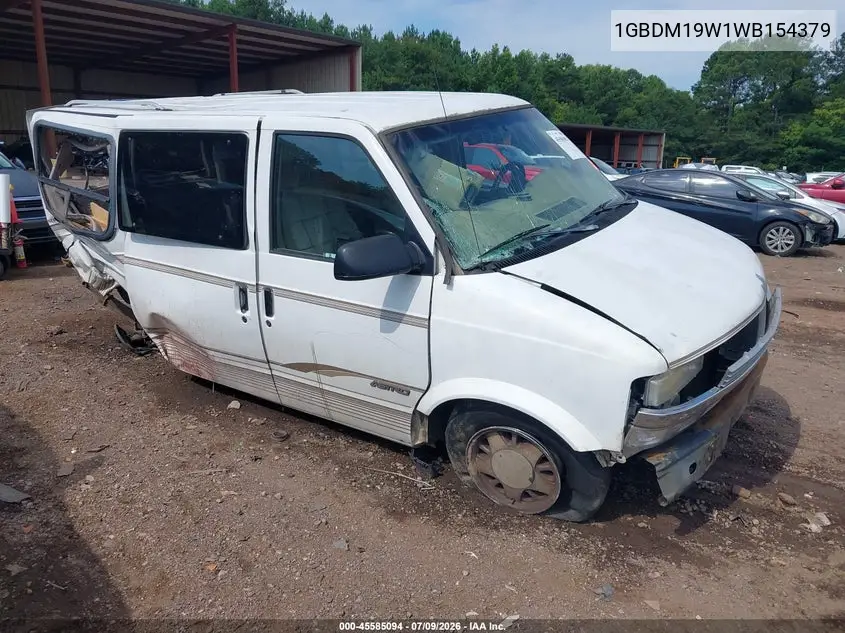 1998 Chevrolet Astro Yf7 VIN: 1GBDM19W1WB154379 Lot: 45585094