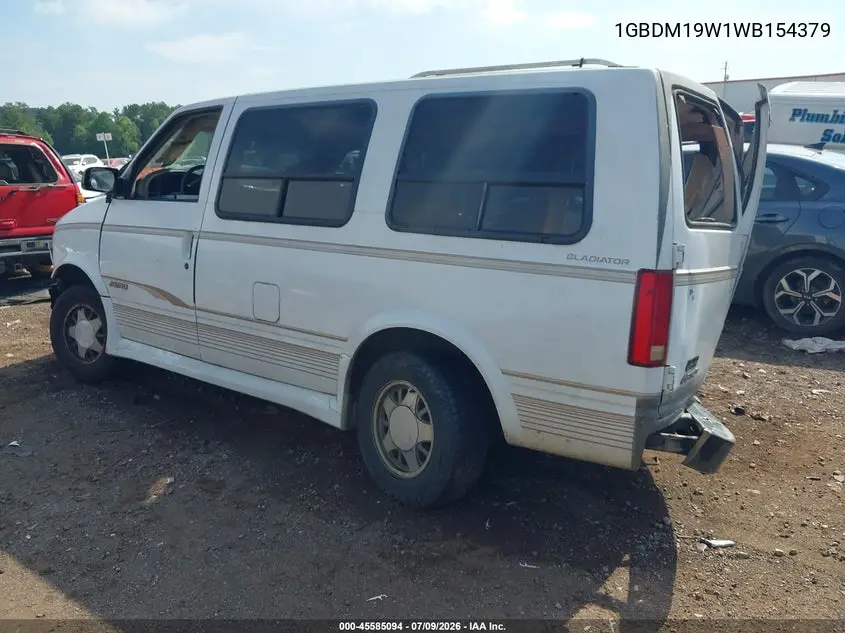 1998 Chevrolet Astro Yf7 VIN: 1GBDM19W1WB154379 Lot: 45585094