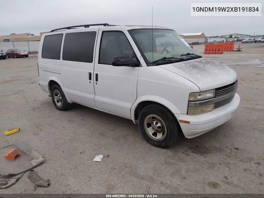 1999 Chevrolet Astro VIN: 1GNDM19W2XB191834 Lot: 44923902