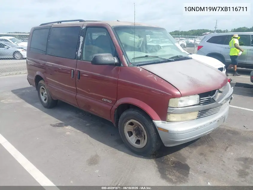 1999 Chevrolet Astro VIN: 1GNDM19W7XB116711 Lot: 45391071