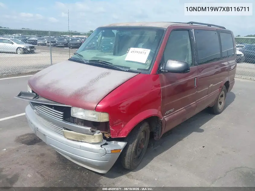 1999 Chevrolet Astro VIN: 1GNDM19W7XB116711 Lot: 45391071