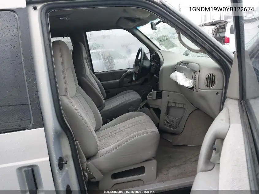2000 Chevrolet Astro VIN: 1GNDM19W0YB122674 Lot: 44368409