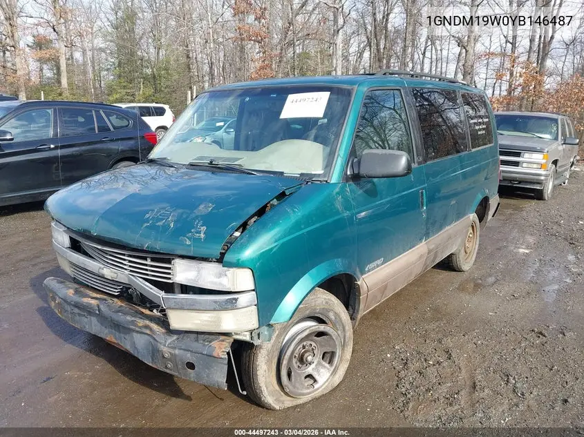 2000 Chevrolet Astro VIN: 1GNDM19W0YB146487 Lot: 44497243