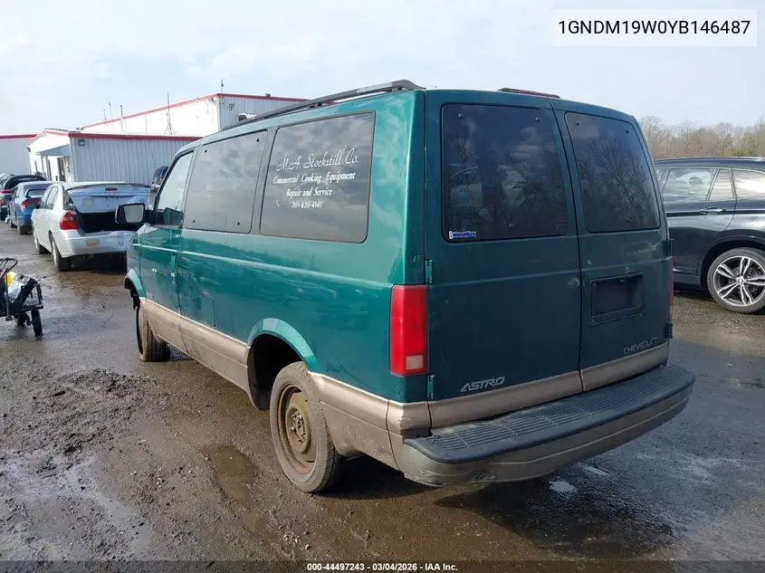 2000 Chevrolet Astro VIN: 1GNDM19W0YB146487 Lot: 44497243
