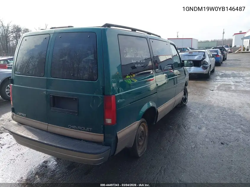 2000 Chevrolet Astro VIN: 1GNDM19W0YB146487 Lot: 44497243