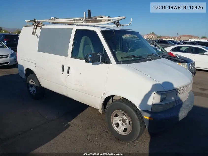 2001 Chevrolet Astro VIN: 1GCDL19W81B115926 Lot: 45306282