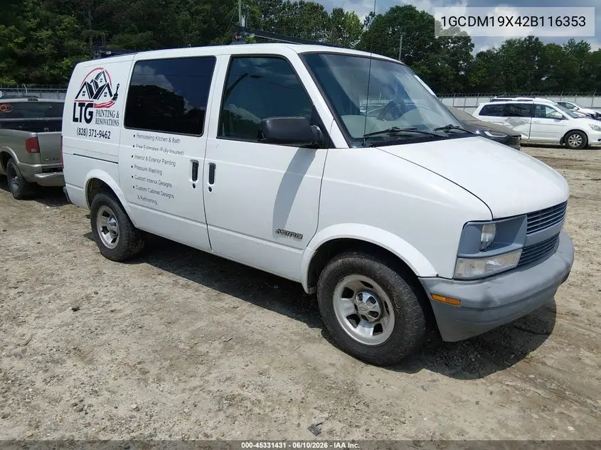 2002 Chevrolet Astro VIN: 1GCDM19X42B116353 Lot: 45331431