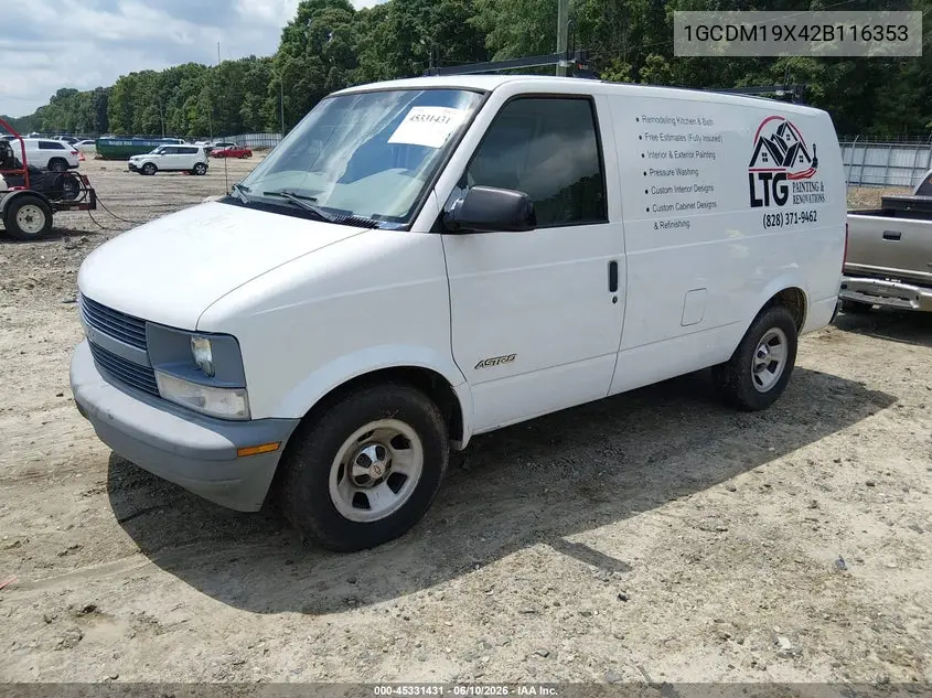 2002 Chevrolet Astro VIN: 1GCDM19X42B116353 Lot: 45331431