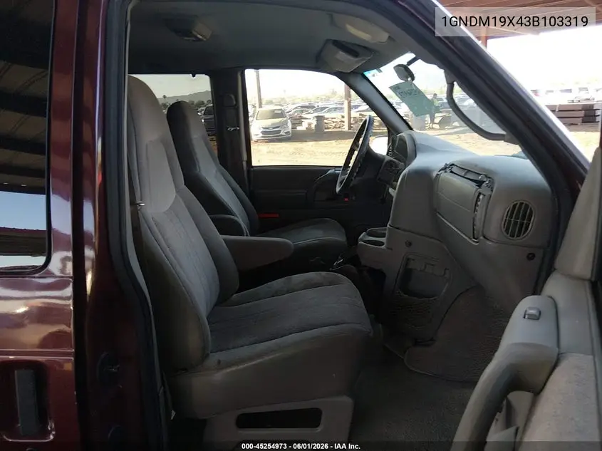 2003 Chevrolet Astro VIN: 1GNDM19X43B103319 Lot: 45254973