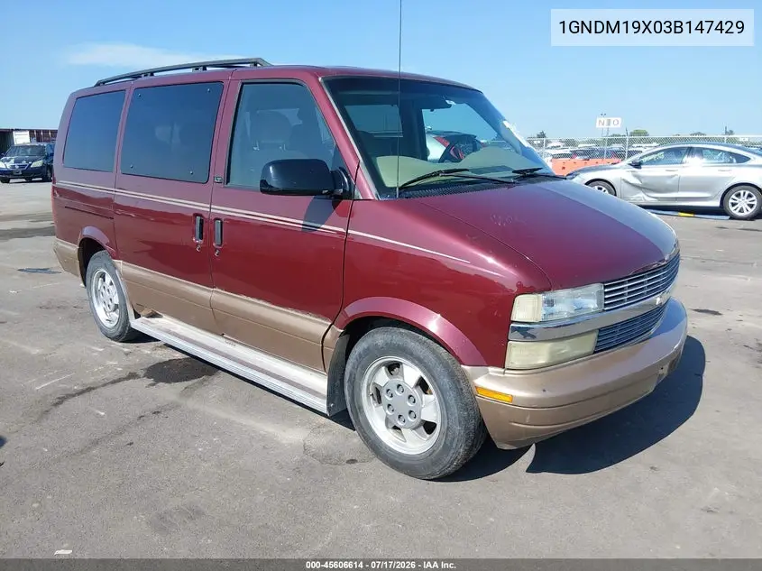 2003 Chevrolet Astro Passenger VIN: 1GNDM19X03B147429 Lot: 45606614
