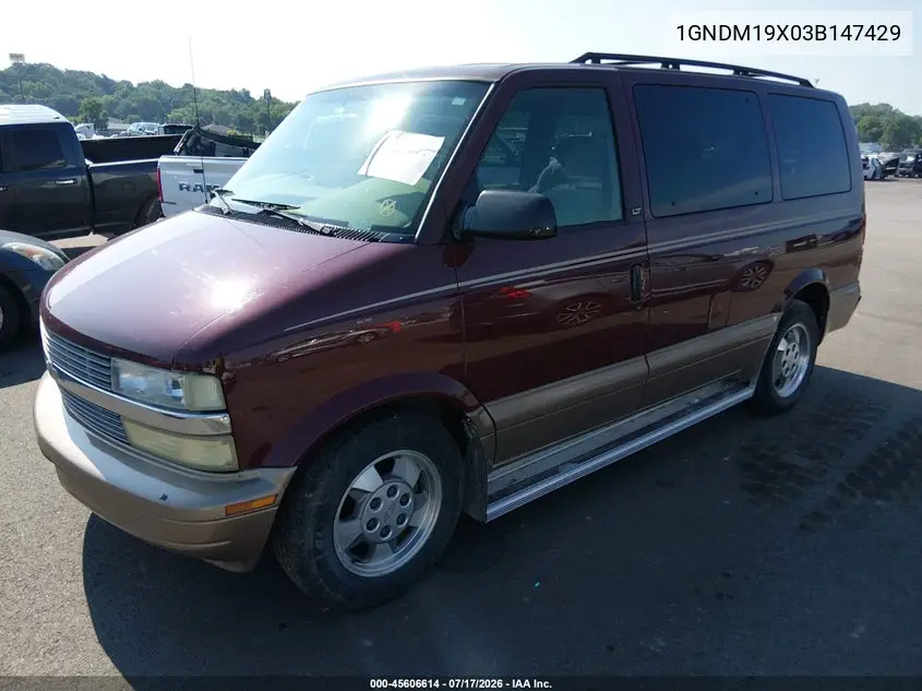 2003 Chevrolet Astro Passenger VIN: 1GNDM19X03B147429 Lot: 45606614