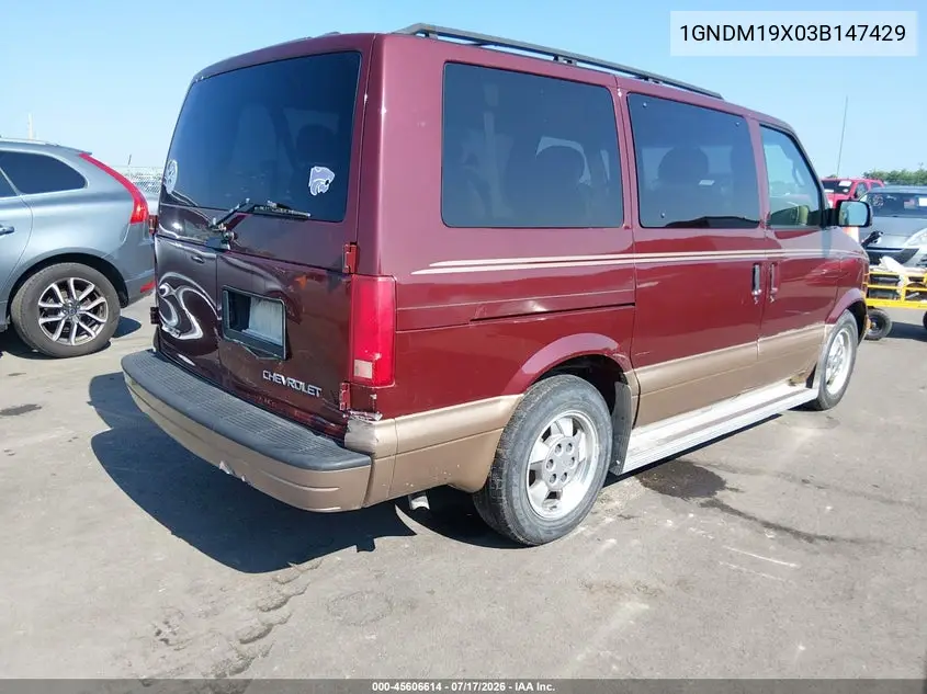 2003 Chevrolet Astro Passenger VIN: 1GNDM19X03B147429 Lot: 45606614