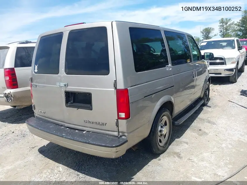 2004 Chevrolet Astro VIN: 1GNDM19X34B100252 Lot: 45075500