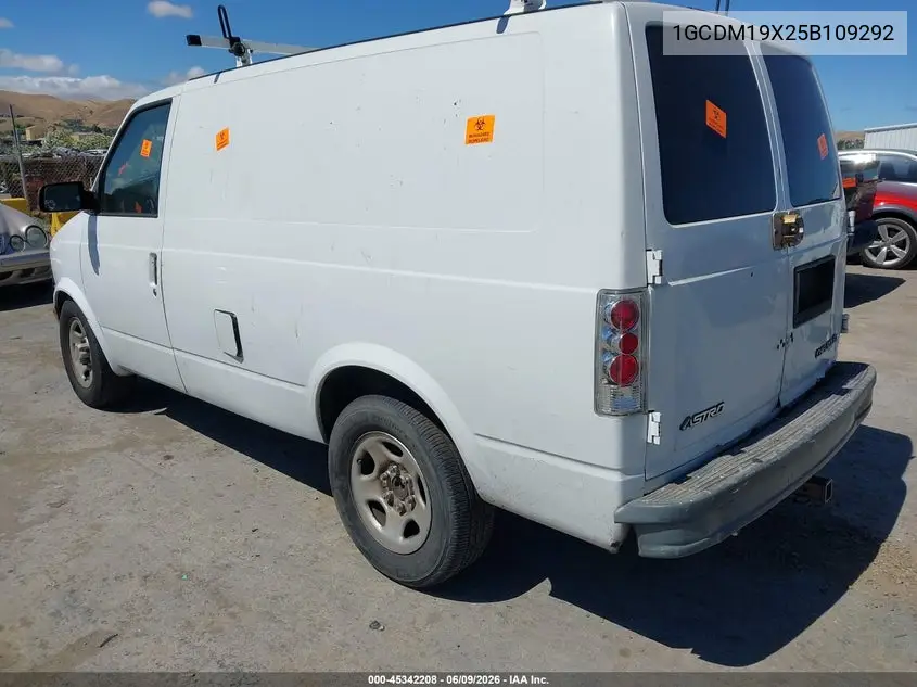 2005 Chevrolet Astro VIN: 1GCDM19X25B109292 Lot: 45342208