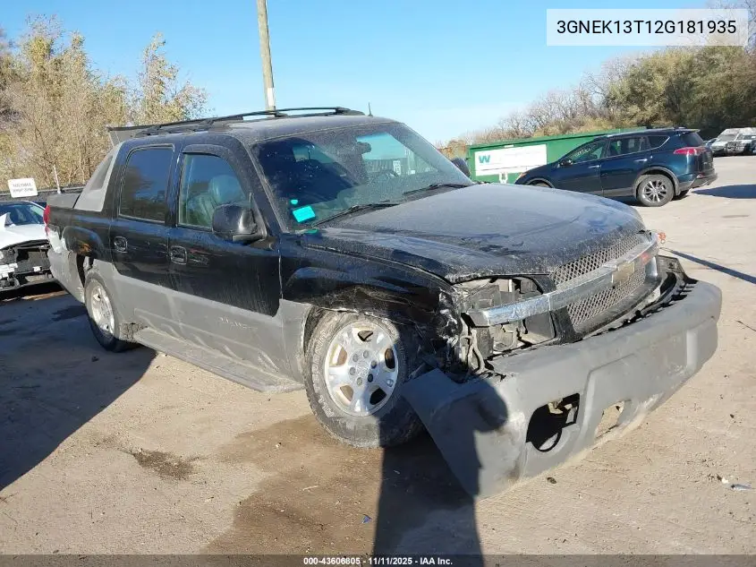 3GNEK13T12G181935 2002 Chevrolet Avalanche 1500