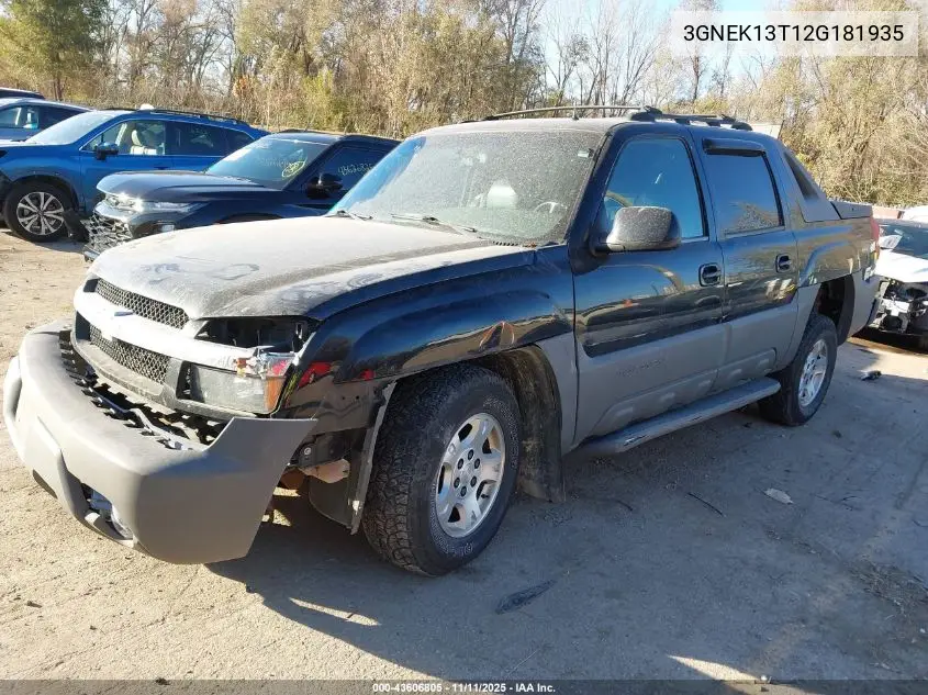3GNEK13T12G181935 2002 Chevrolet Avalanche 1500
