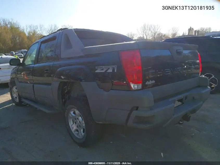 3GNEK13T12G181935 2002 Chevrolet Avalanche 1500