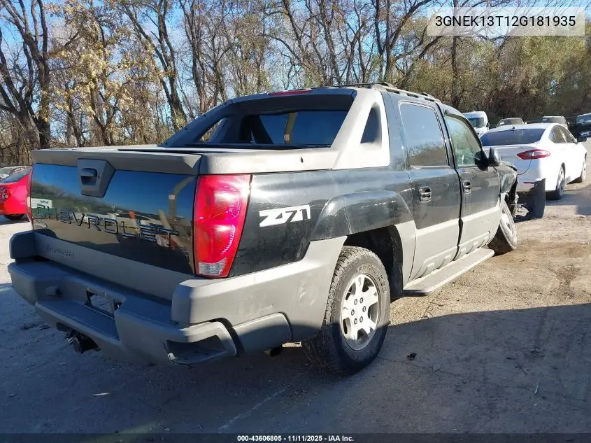 3GNEK13T12G181935 2002 Chevrolet Avalanche 1500