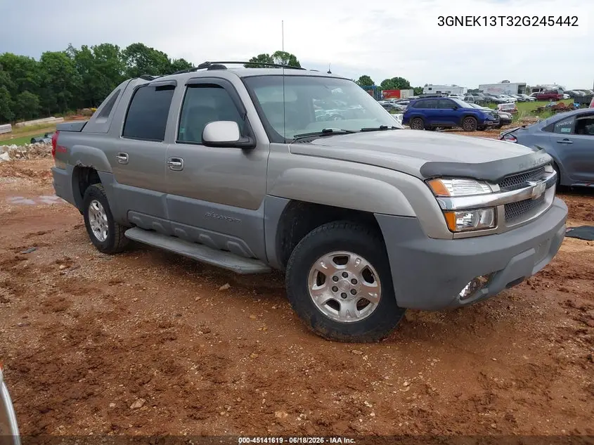 2002 Chevrolet Avalanche 1500 VIN: 3GNEK13T32G245442 Lot: 45141619