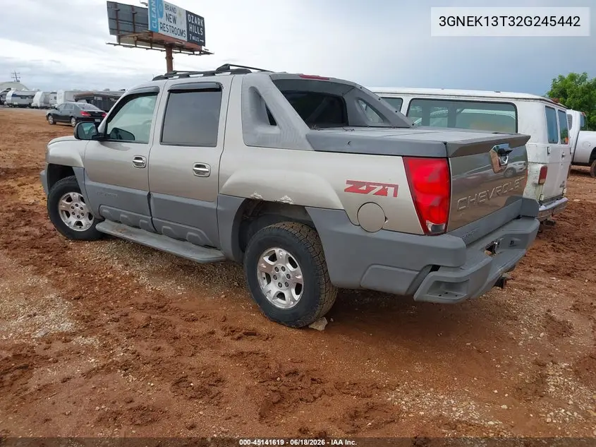 2002 Chevrolet Avalanche 1500 VIN: 3GNEK13T32G245442 Lot: 45141619