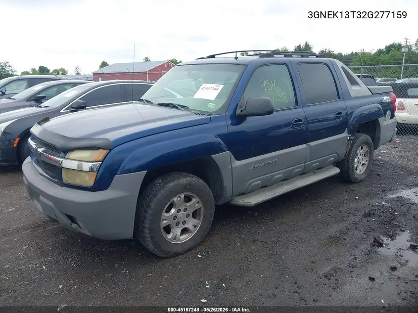 2002 Chevrolet Avalanche 1500 VIN: 3GNEK13T32G277159 Lot: 45167248