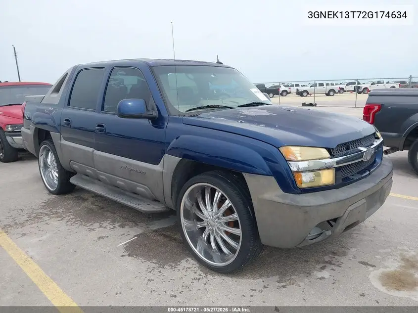 2002 Chevrolet Avalanche 1500 VIN: 3GNEK13T72G174634 Lot: 45178721