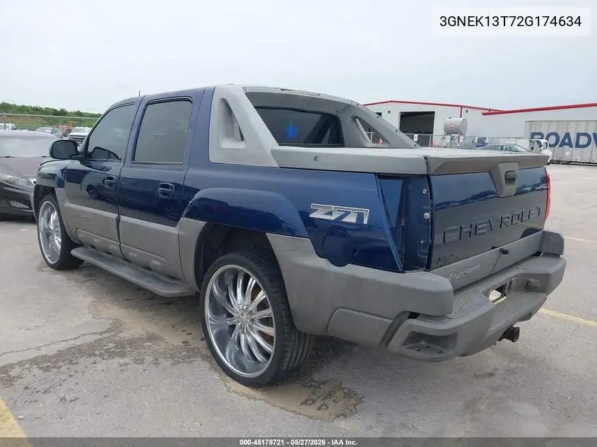 2002 Chevrolet Avalanche 1500 VIN: 3GNEK13T72G174634 Lot: 45178721